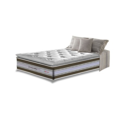 Colchão Solteiro de Molas Ensacadas D33 com Pillow TOP Cama Select 88x188x32 Café Colchão Solteiro de Molas Ensacadas D33 com Pillow TOP Cama Select 88x188x32 Café