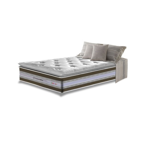 Colchão Solteiro de Molas Ensacadas D33 com Pillow TOP Cama Select 88x188x32 Café