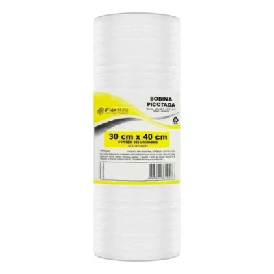 Bobina Picotada Saco Plastico 30cm X 40cm Rolo C/ 500 * Full Bobina Picotada Saco Plastico 30cm X 40cm Rolo C/ 500 * Full